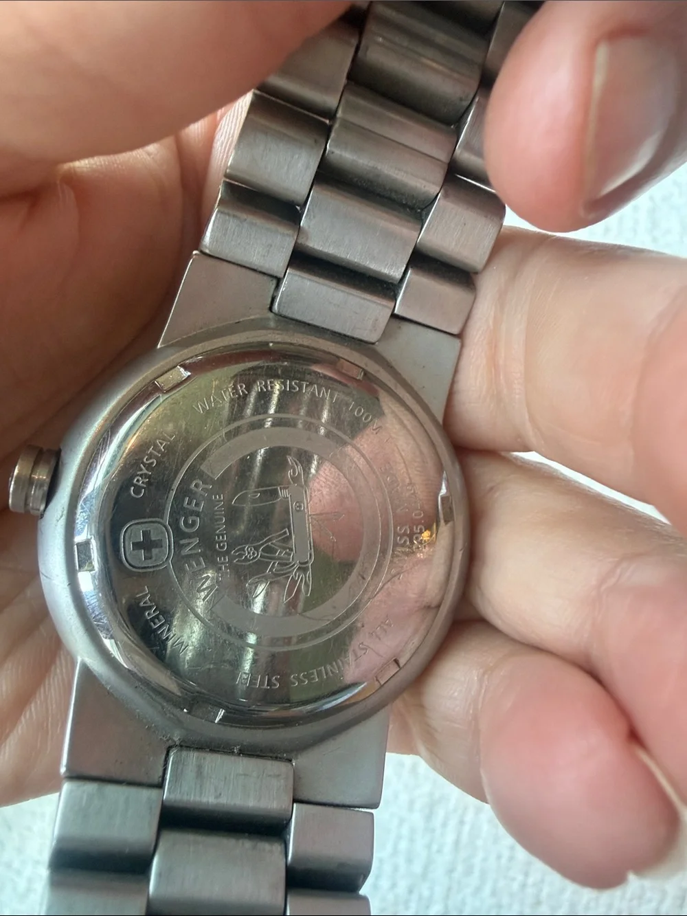 Vintage Wenger Black Dial Stainless Steel Dive Watch